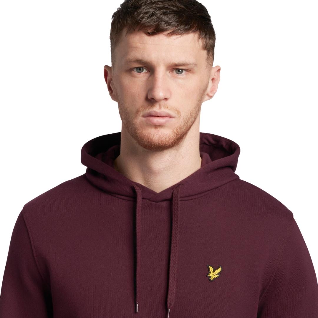 Lyle & Scott Branded Burgundy Pull-over Hoodie