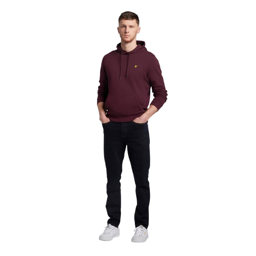 Lyle & Scott Branded Burgundy Pull-over Hoodie