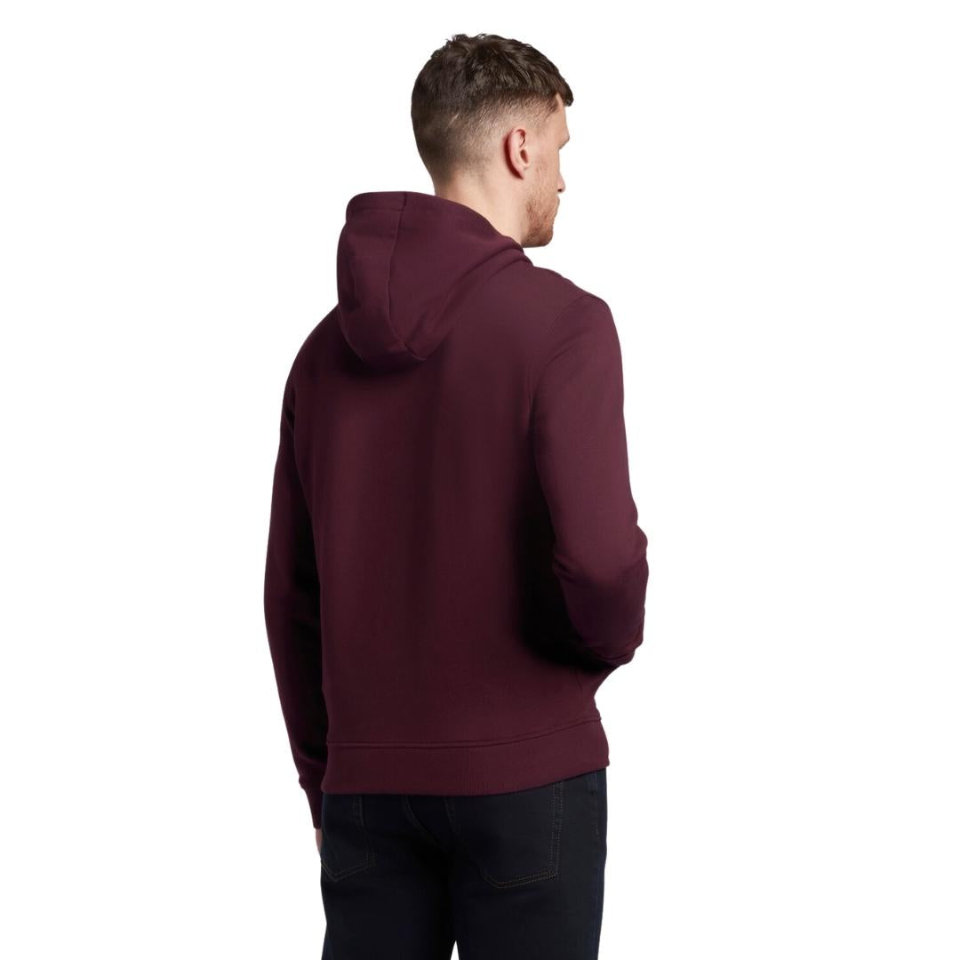 Lyle & Scott Branded Burgundy Pull-over Hoodie