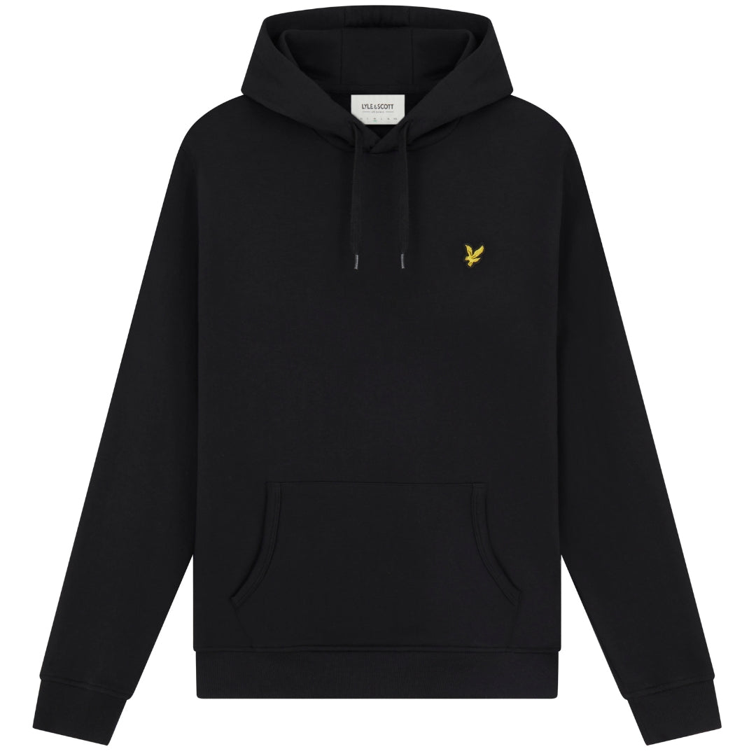 Lyle & Scott Branded Jet Black Pull-over Hoodie
