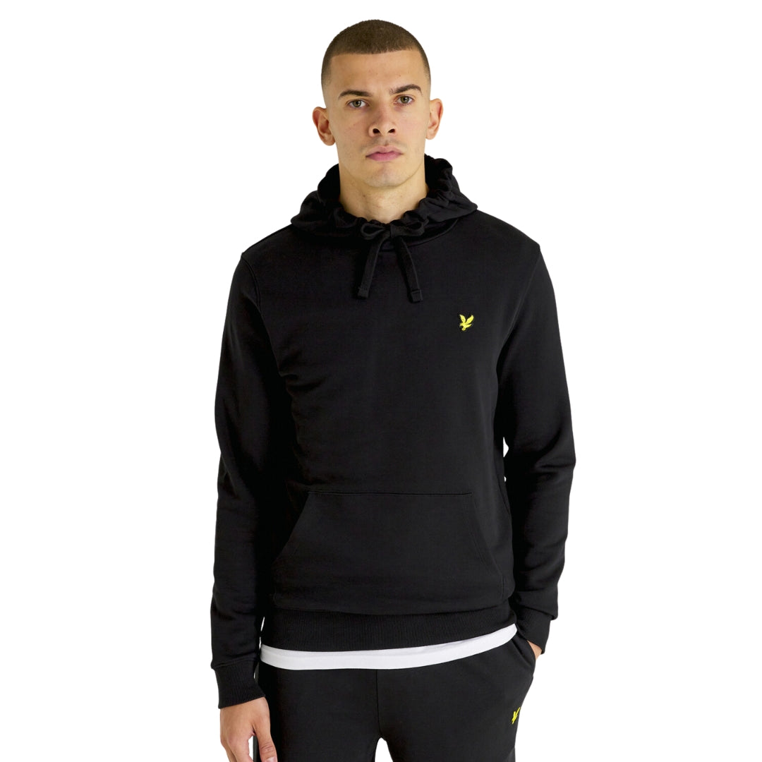 Lyle & Scott Branded Jet Black Pull-over Hoodie