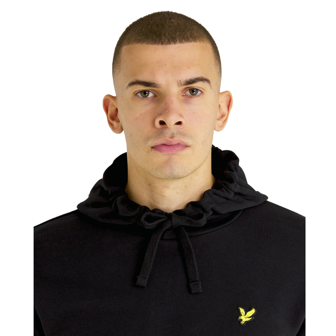 Lyle & Scott Branded Jet Black Pull-over Hoodie