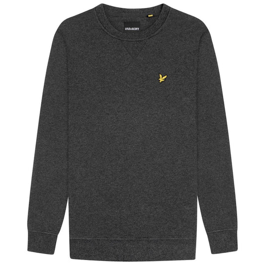 Lyle & Scott Branded Charcoal Marl Pull-over Jumper