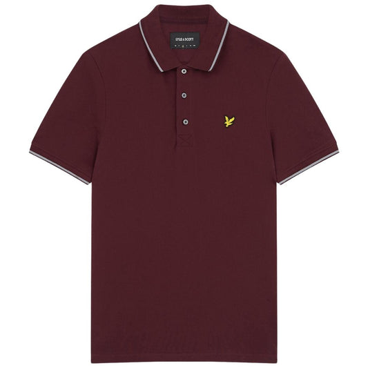 Lyle & Scott Tipped Collar Burgundy Polo Shirt
