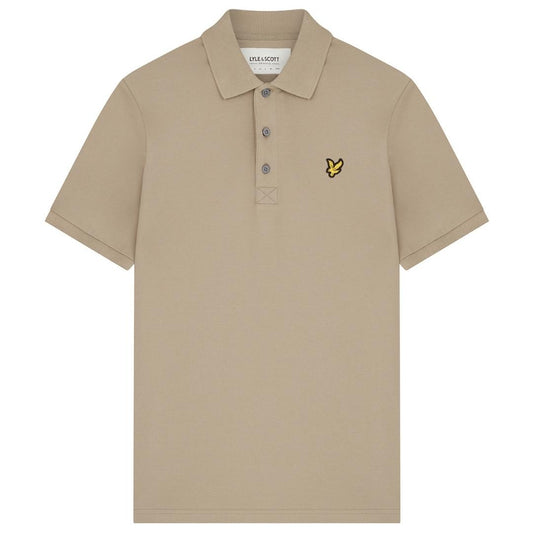 Lyle & Scott Branded Chest Logo Khaki Smoke Polo Shirt