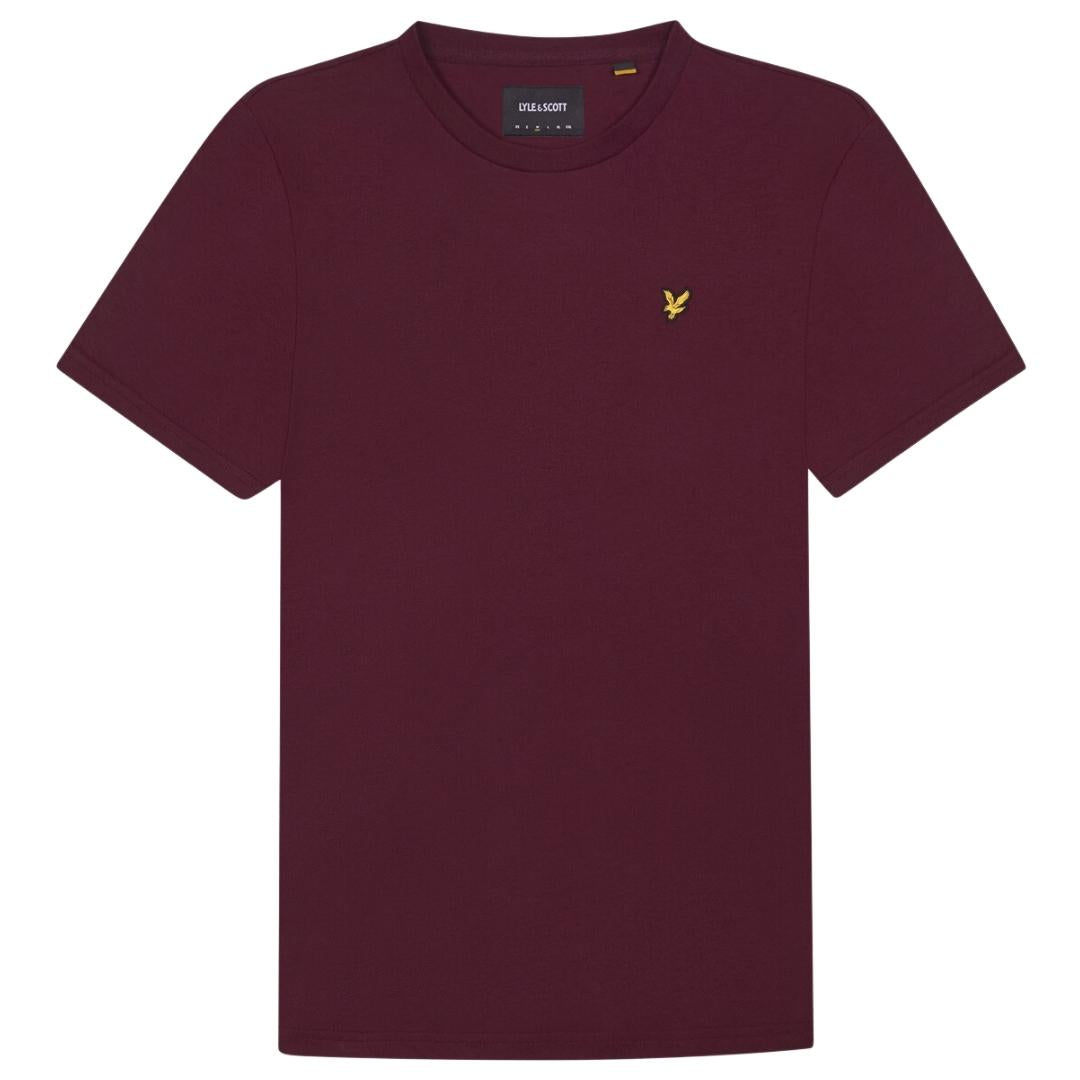 Lyle & Scott Branded Chest Logo Burgundy T-Shirt