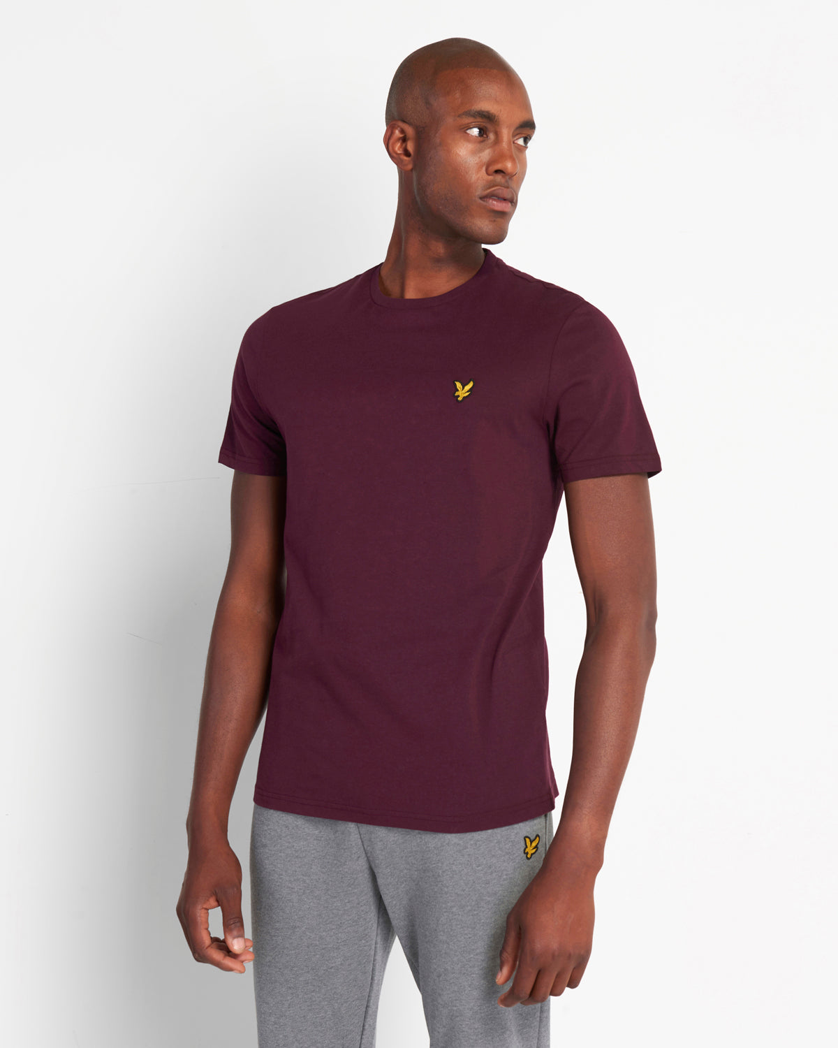 Lyle & Scott Branded Chest Logo Burgundy T-Shirt