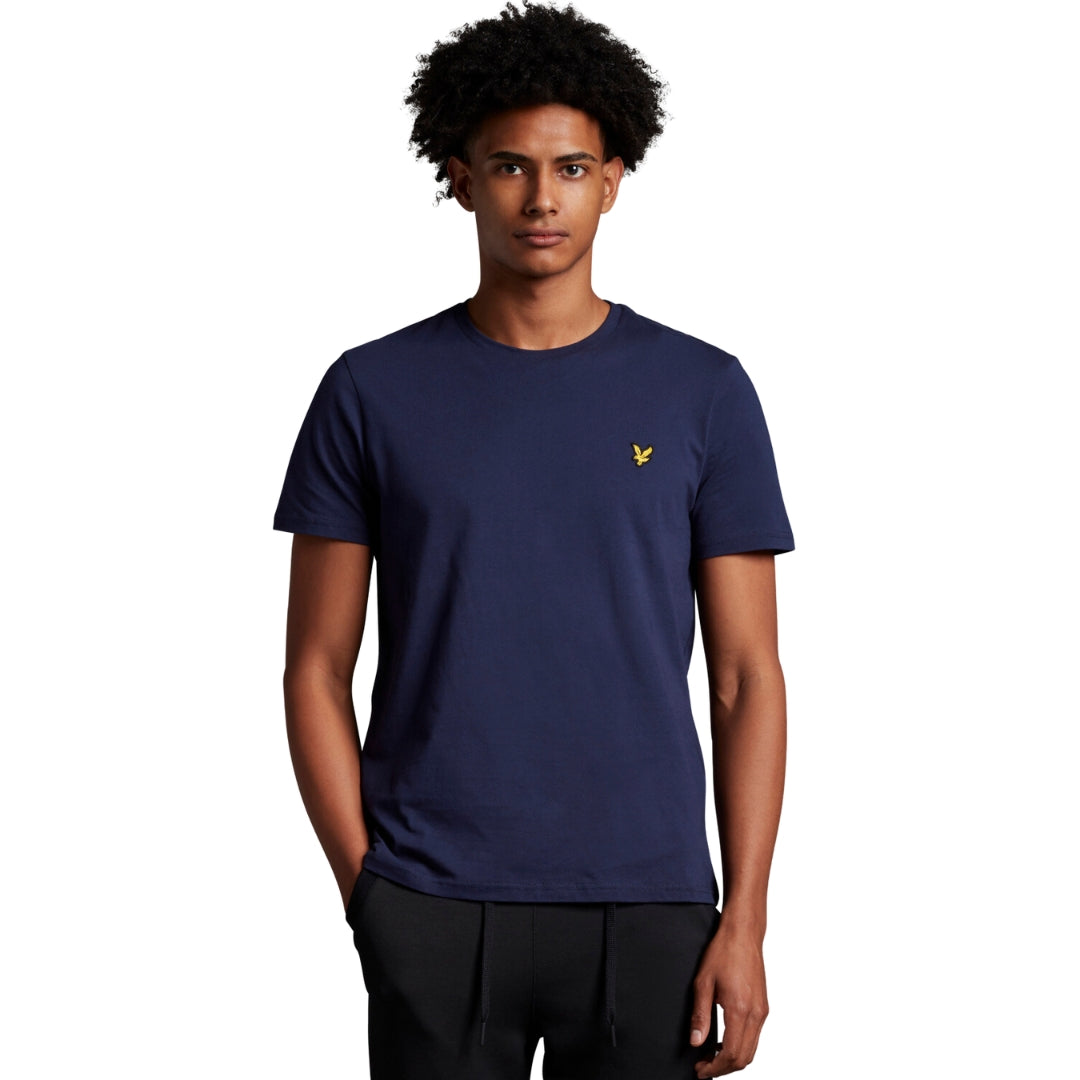 Lyle & Scott Branded Chest Logo Navy Blue T-Shirt