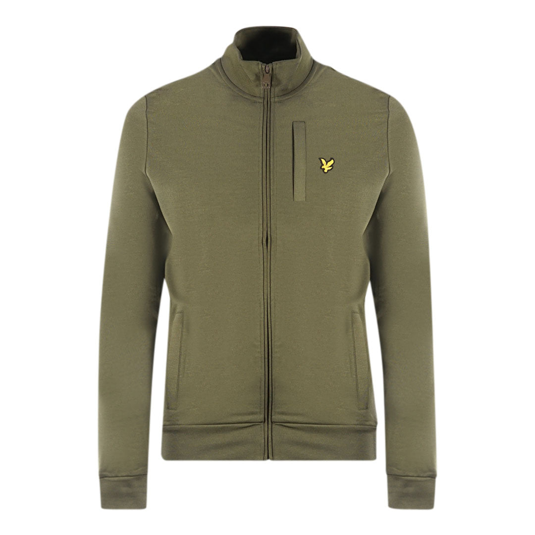 Lyle & Scott Golden Eagle Chest Logo Green Zip-Up Jumper
