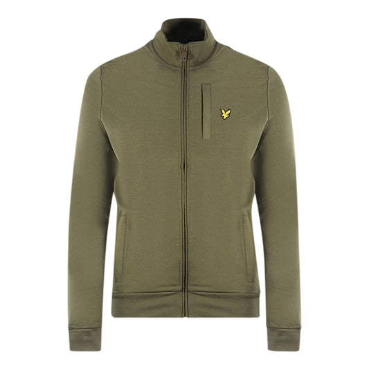 Lyle & Scott Golden Eagle Chest Logo Green Zip-Up Jumper