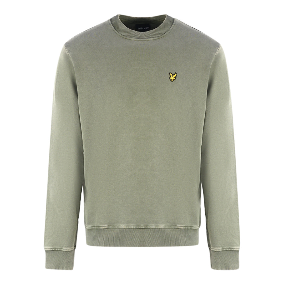 Lyle & Scott Washed Mock Neck Green Sweater