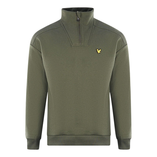 Lyle & Scott Golden Eagle Chest Logo Green Half Zip-Up Jumper