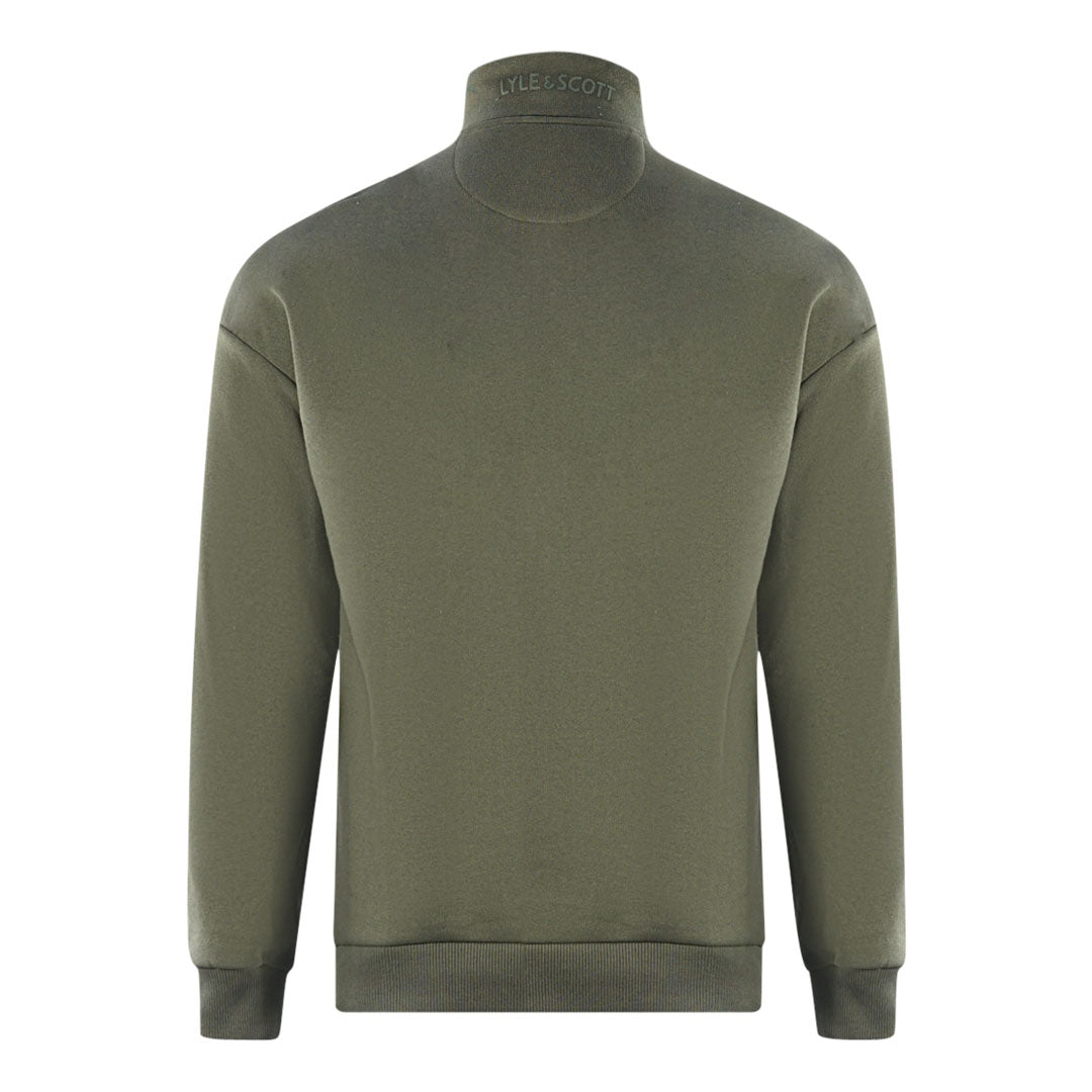 Lyle & Scott Golden Eagle Chest Logo Green Half Zip-Up Jumper