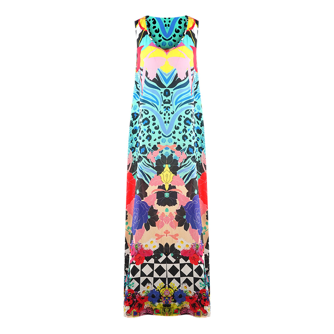 Inoa Monrovian 12001 Multicoloured Silk Flowing Maxi Dress