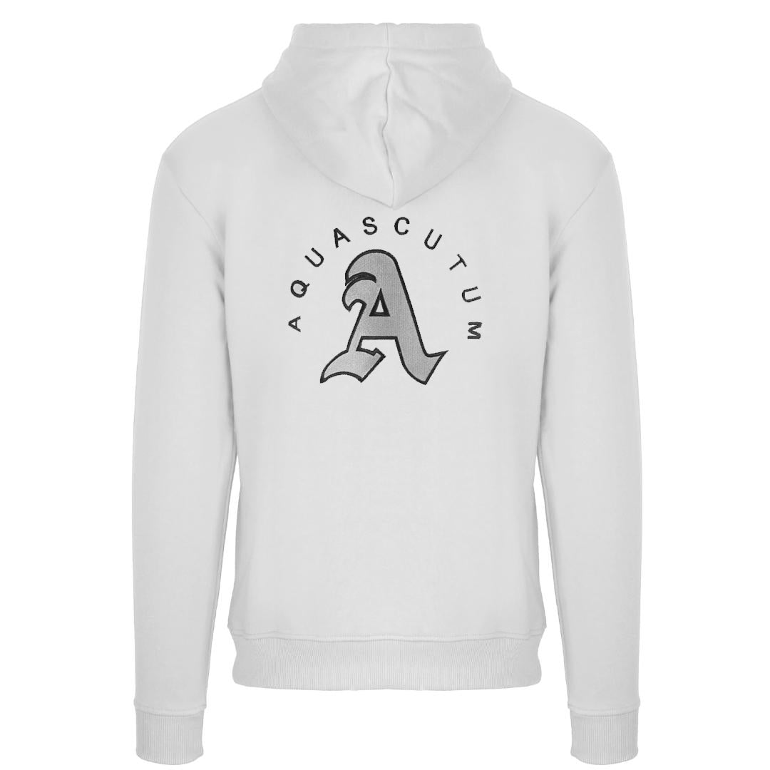 Aquascutum Monotone Aldis Emblem Logo White Hoodie