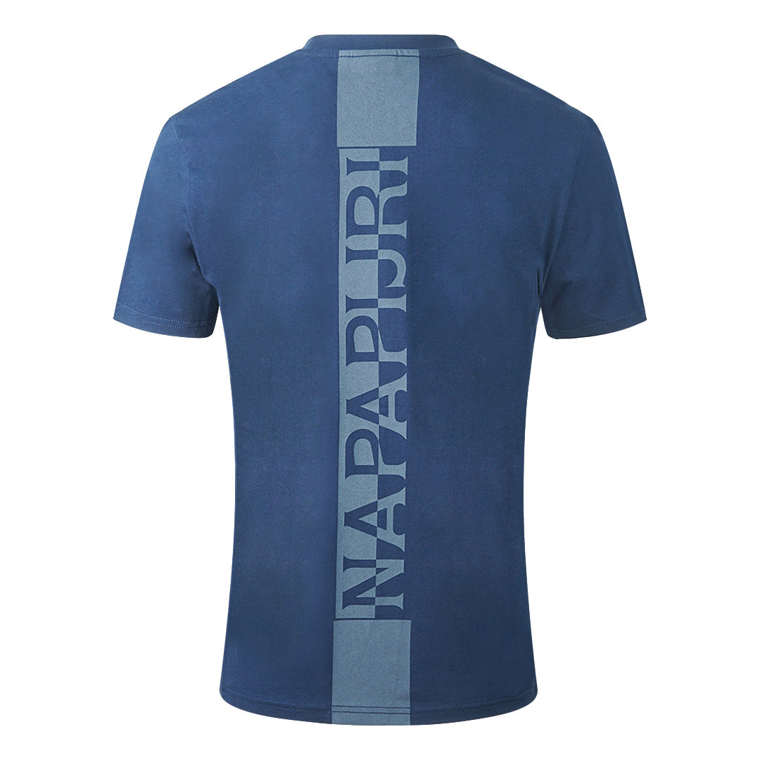 Napapijri S Surf Ss Logo Medieval Blue T Shirt - Nova Clothing