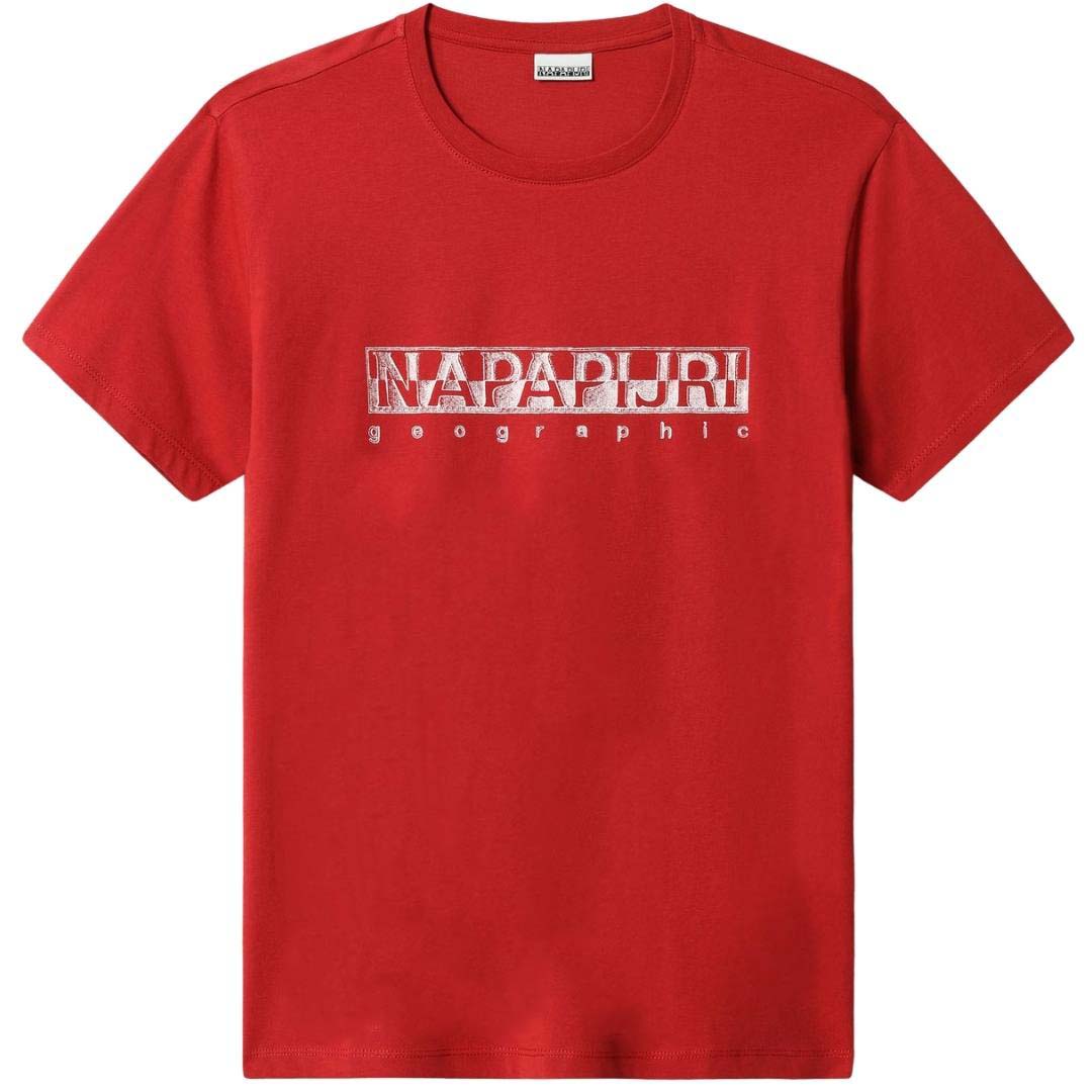 Napapijri Sallar Ss Block Logo Red T Shirt