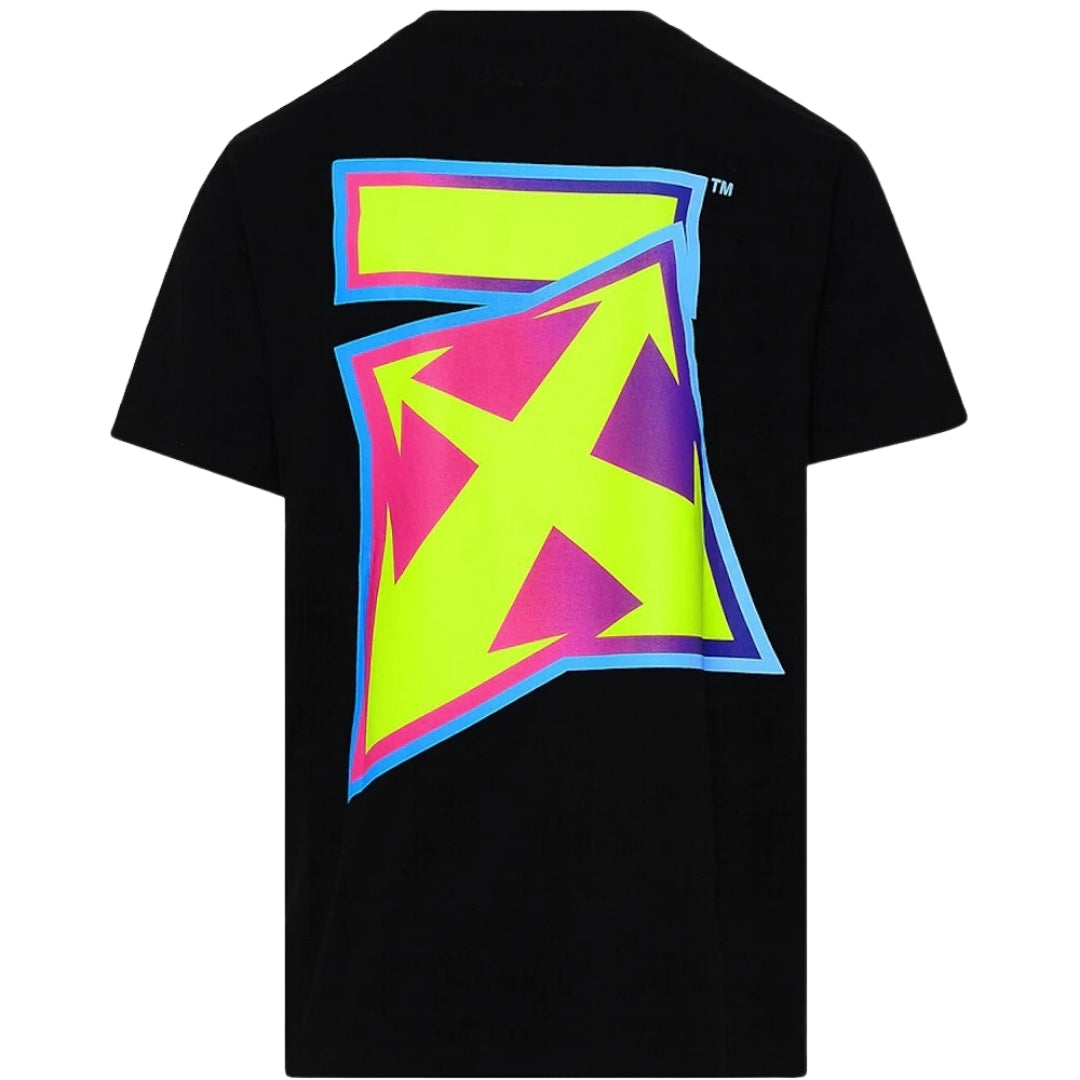 Off-White Degrade Thunder Logo Slim Fit Black T-Shirt