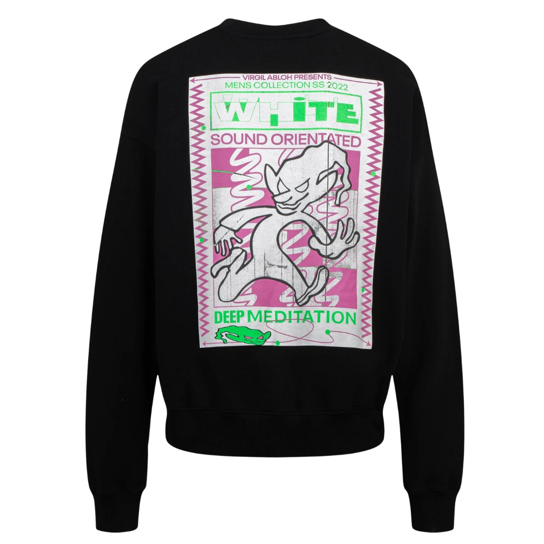 Off-White Rave Flyer Skate Logo Black Sweatshirt