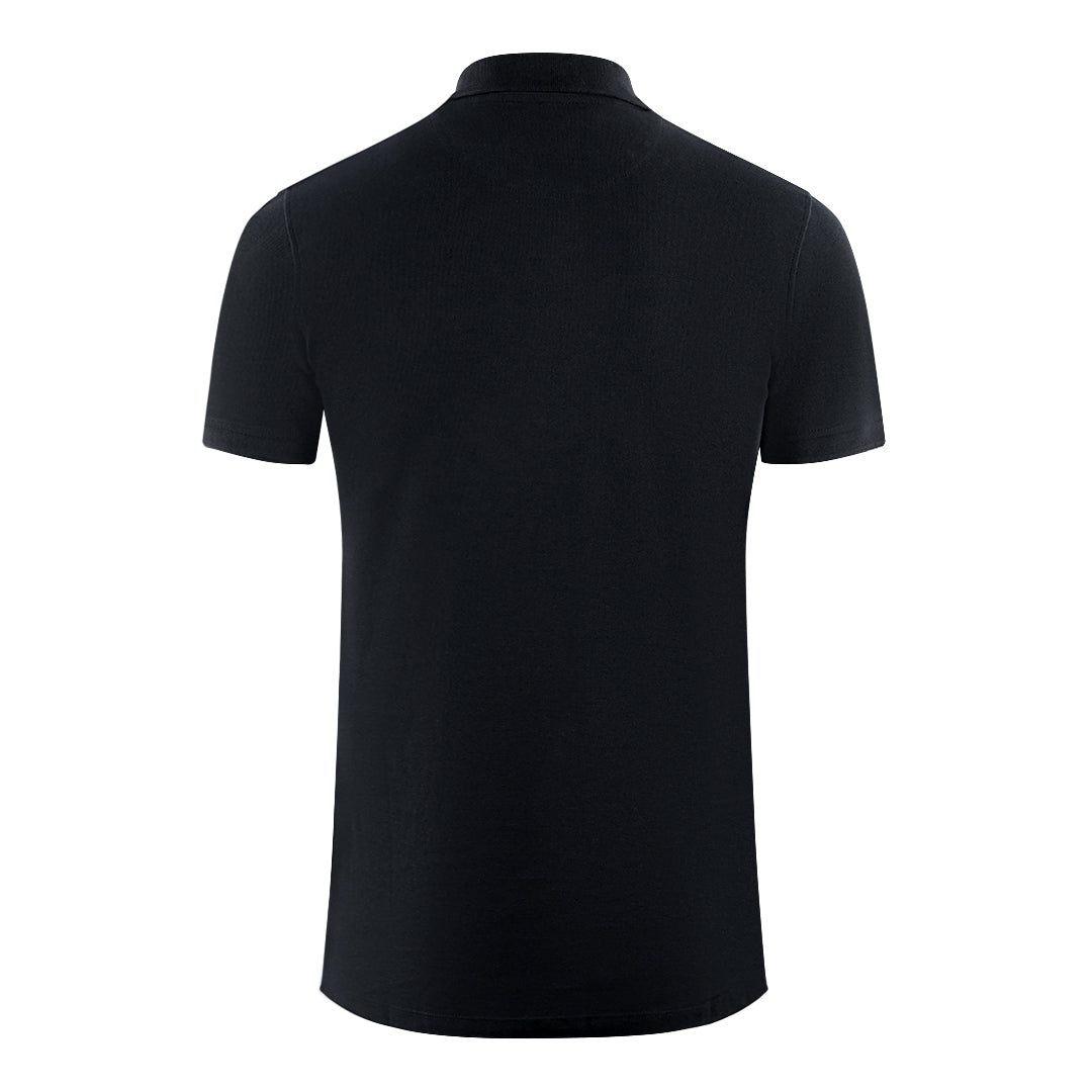 Aquascutum Boxed Logo Black Polo Shirt