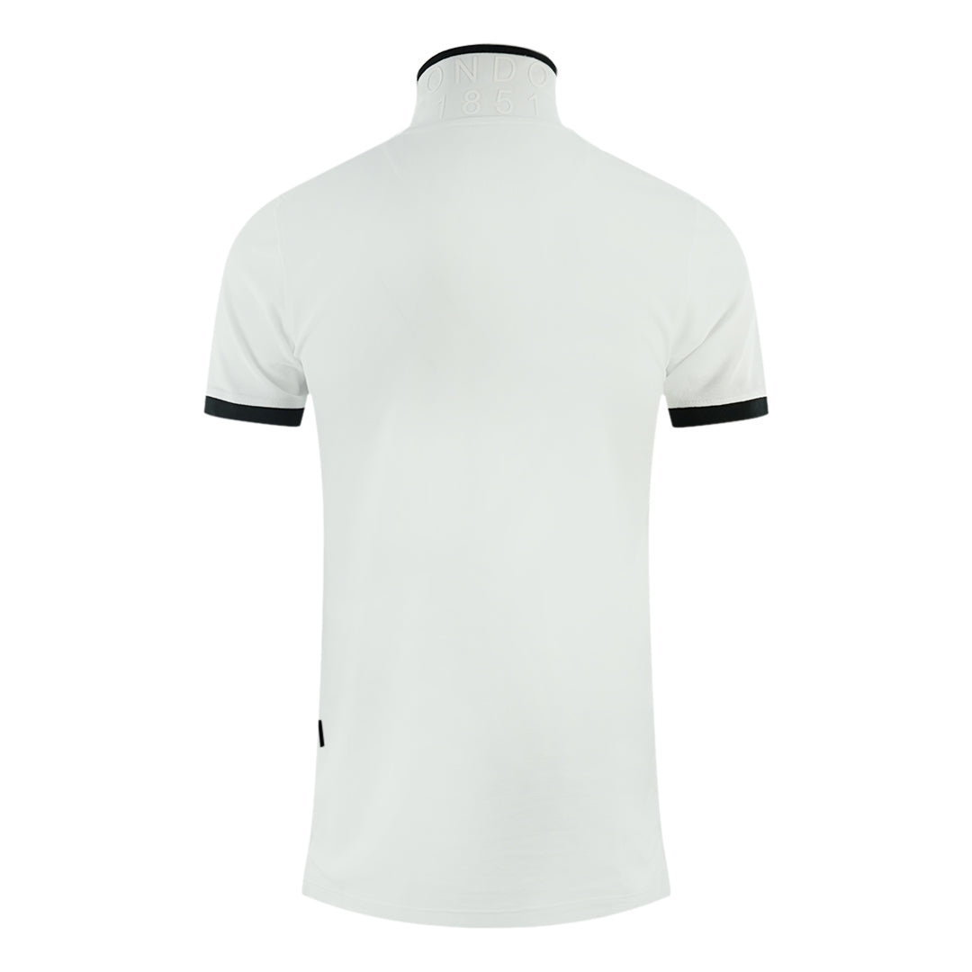 Aquascutum Branded Shoulder Tipped White Polo Shirt