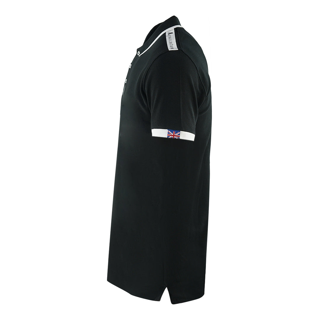 Aquascutum Branded Shoulder Tipped Black Polo Shirt