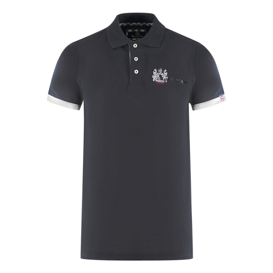 Aquascutum London Aldis Black Polo Shirt