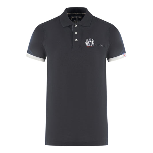 Aquascutum London Aldis Black Polo Shirt
