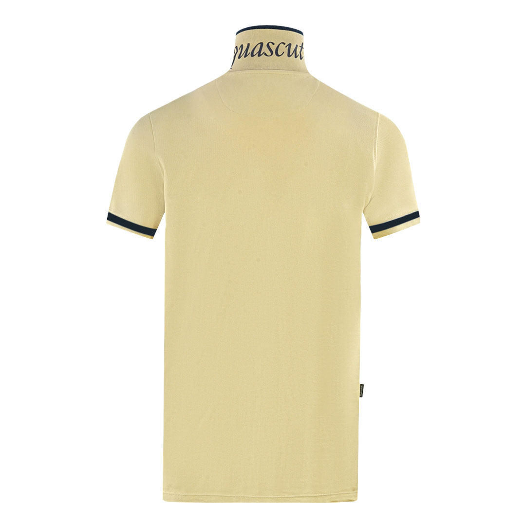 Aquascutum London Embroidered Badge Beige Polo Shirt