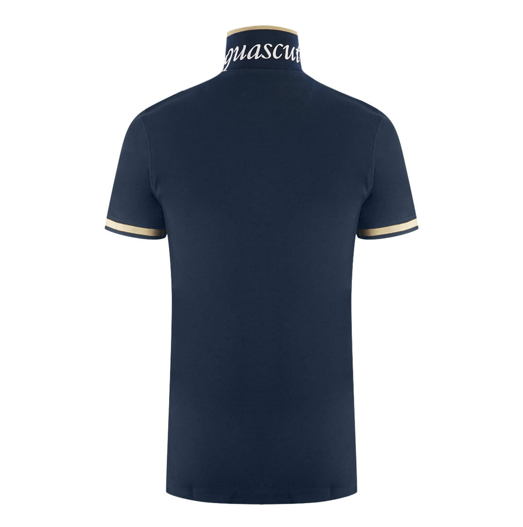Aquascutum Tipped Aldis Navy Blue Polo Shirt