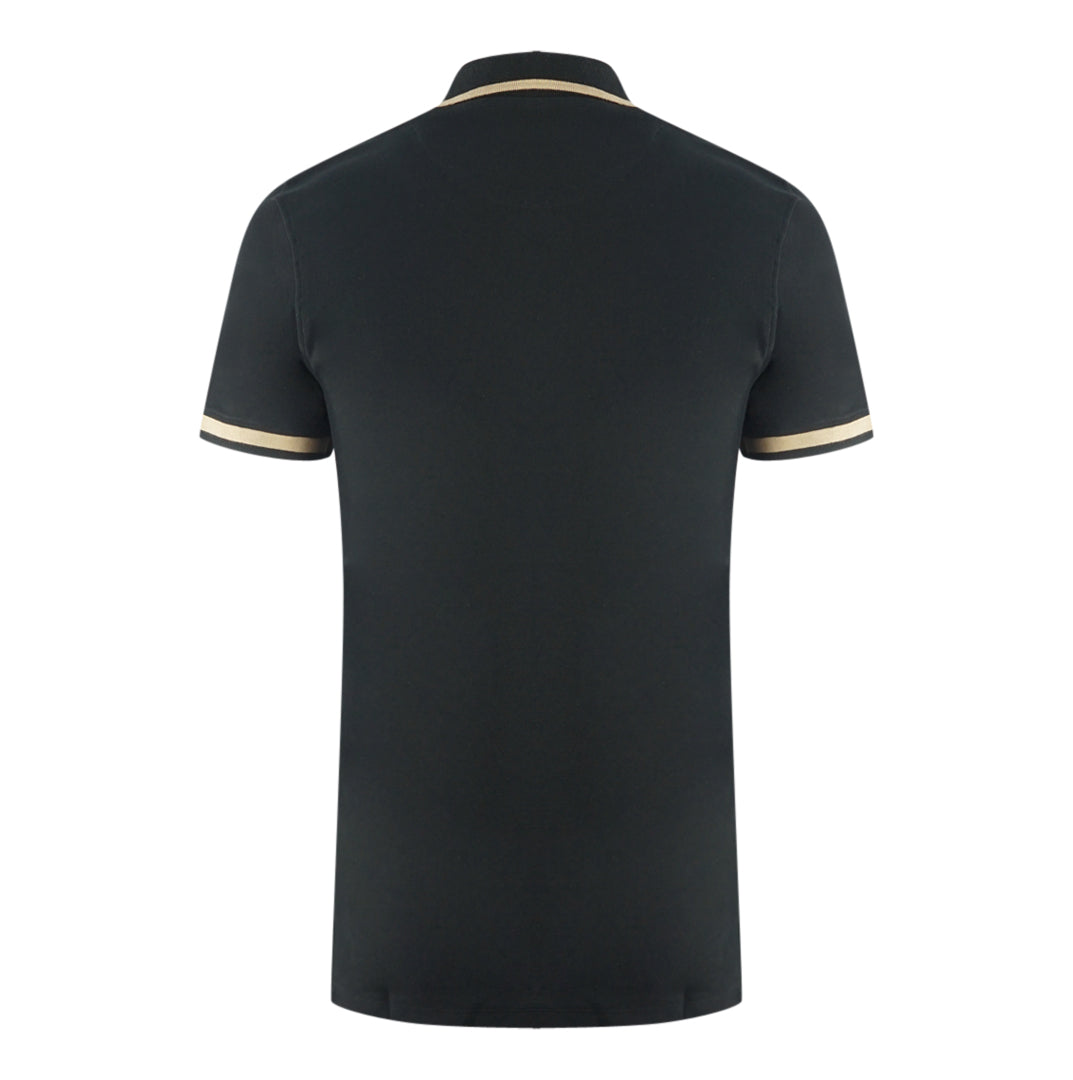 Aquascutum Tipped Aldis Black Polo Shirt