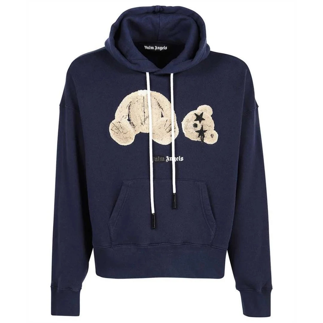 Palm Angels Kill The Bear Spray Paint Navy Blue Hoodie