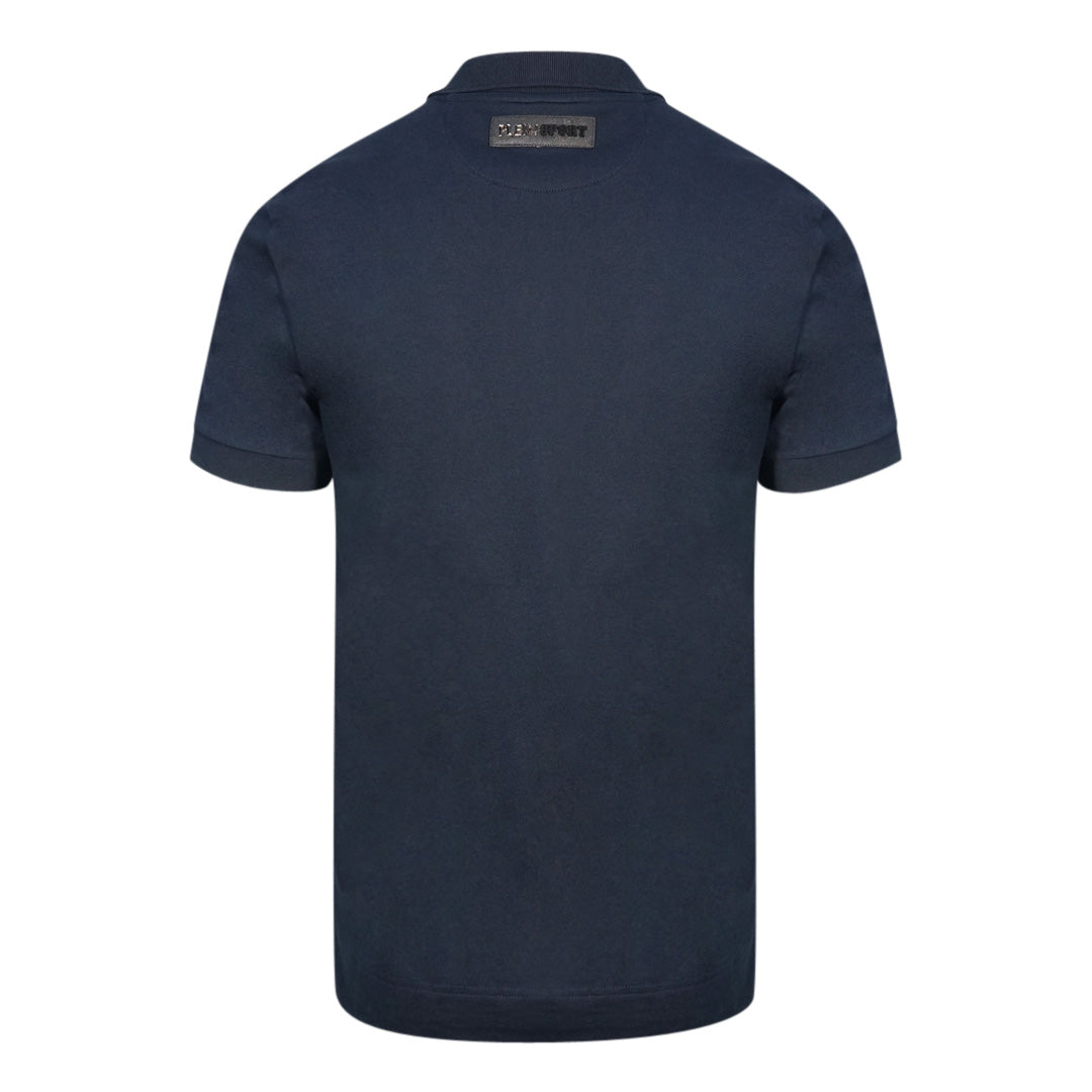 Philipp Plein Sport Block Chest Logo Navy Blue Polo Shirt