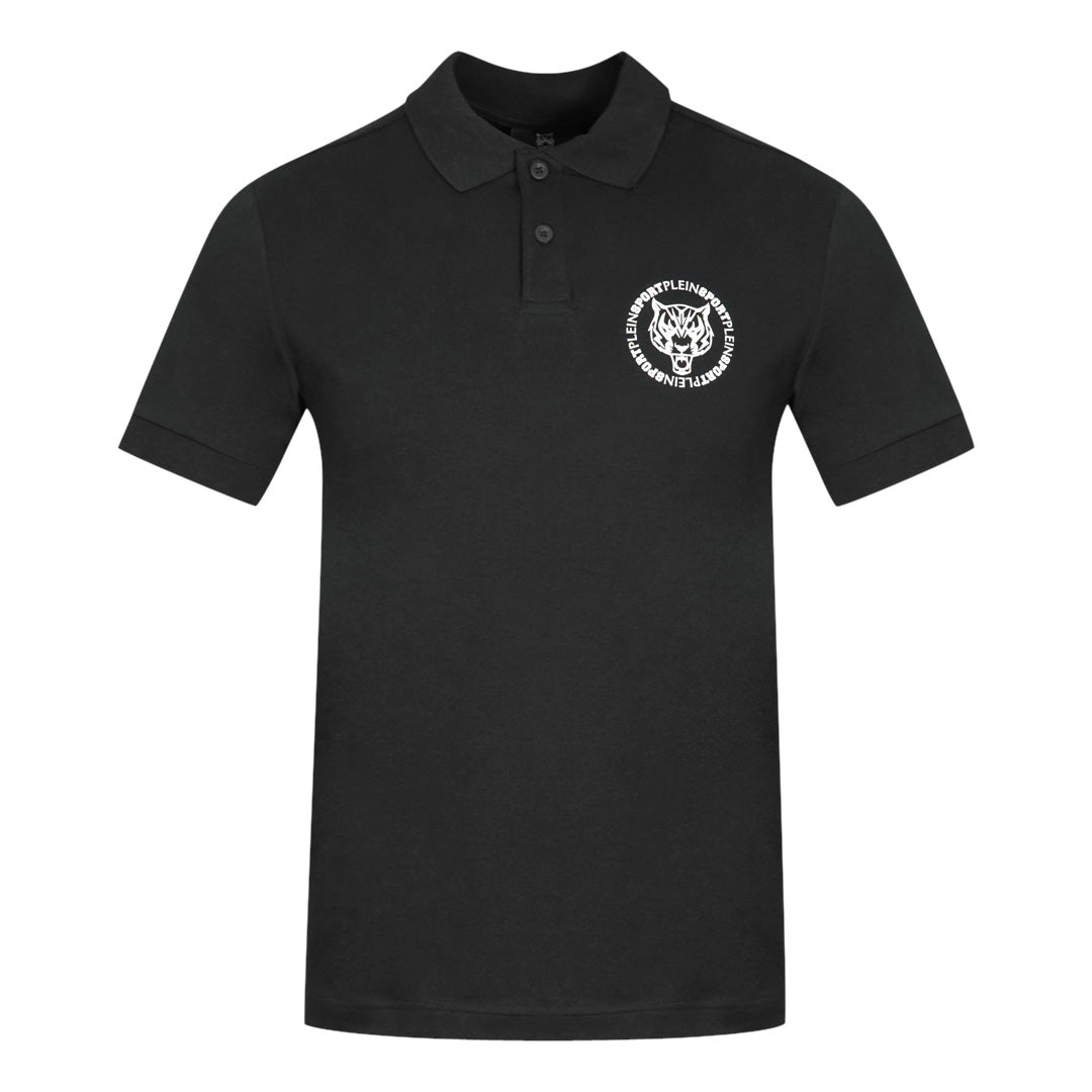 Plein Sport Circle Chest Logo Black Polo Shirt