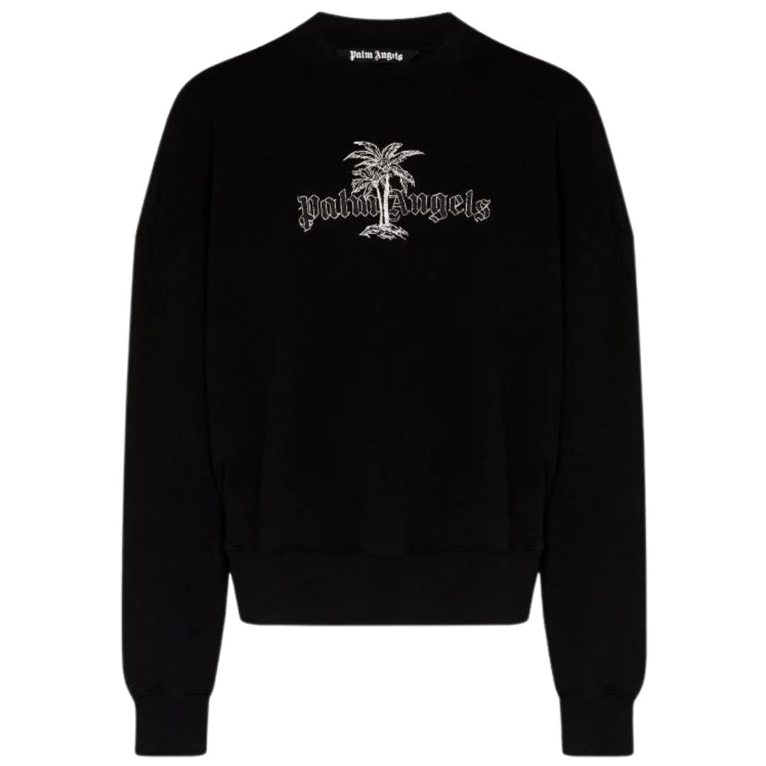 Palm Angels Logo Crew Black Sweater
