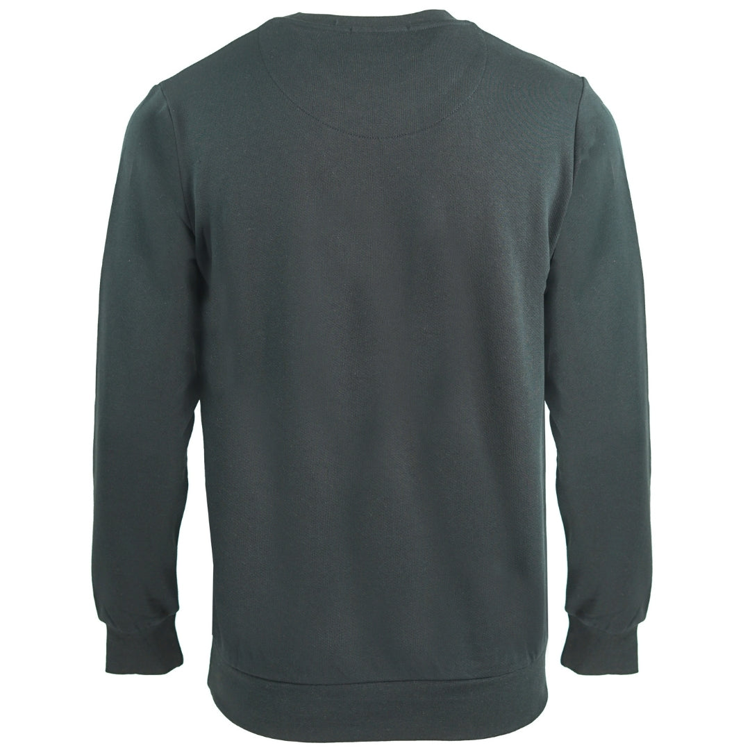Aquascutum Large Crest Crew Neck Black Sweatshirt