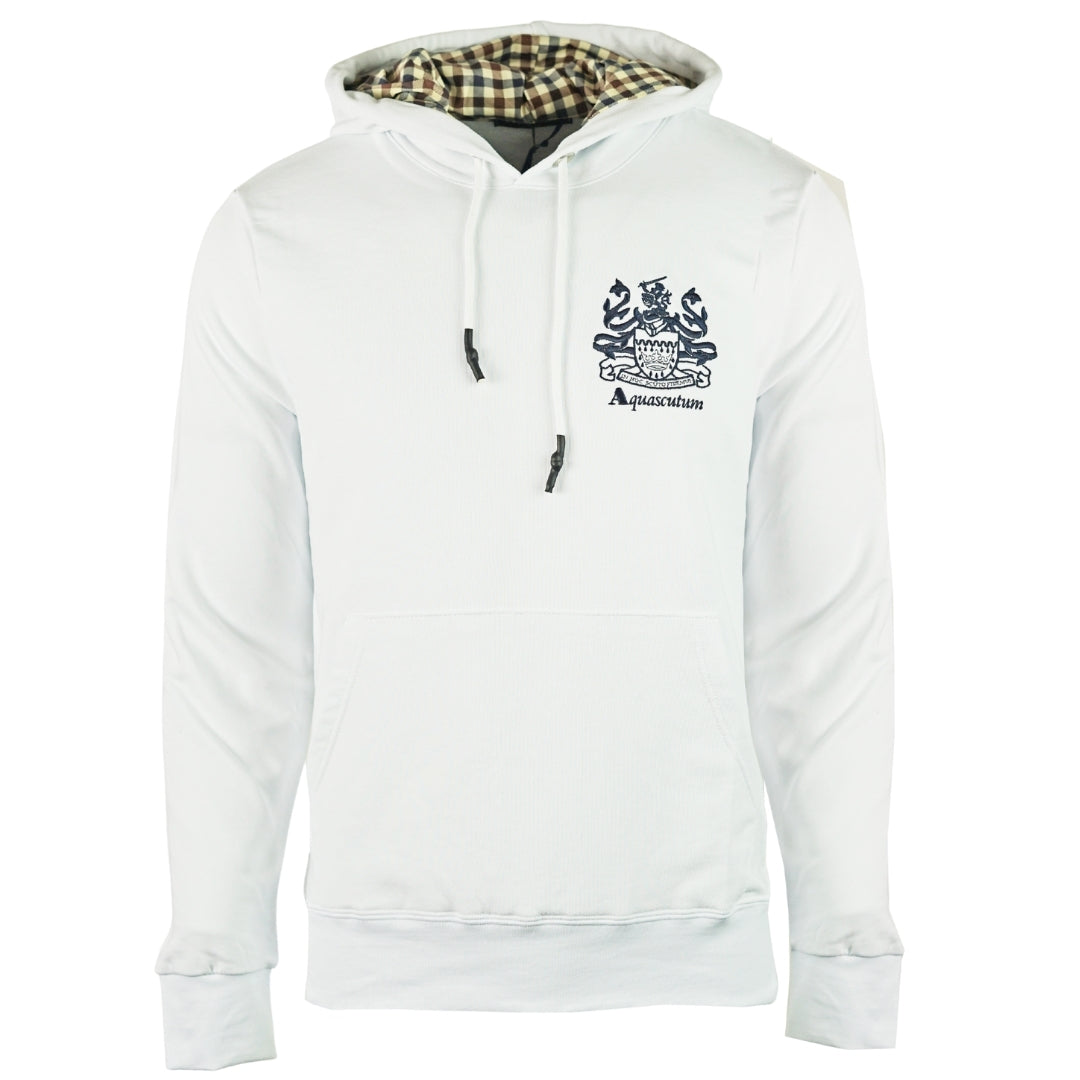Aquascutum Aldis Logo White Hoodie