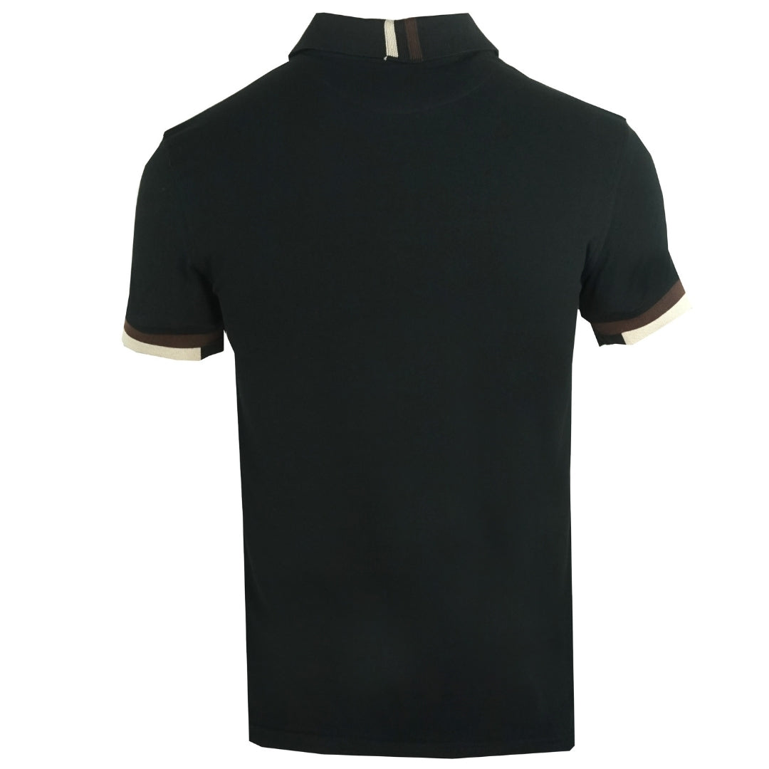 Aquascutum Aldis Crest Logo Black Polo Shirt