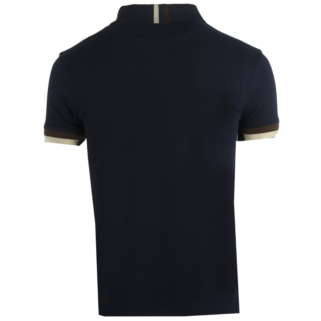 Aquascutum Aldis Crest Logo Navy Polo Shirt