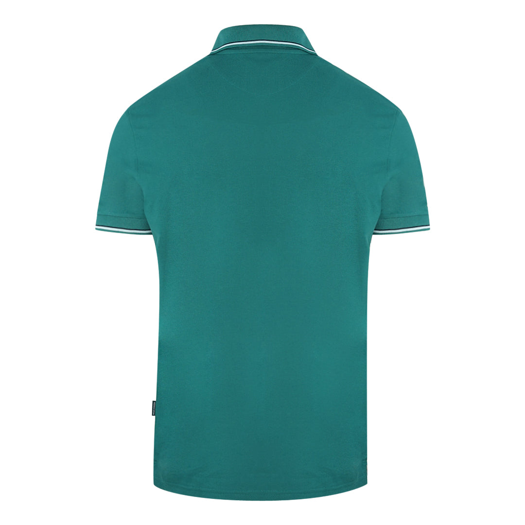 Aquascutum Brand Logo Green Polo Shirt