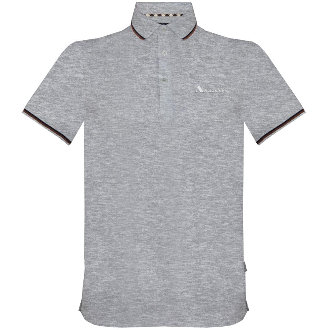 Aquascutum Brand Logo Grey Polo Shirt - Nova Clothing