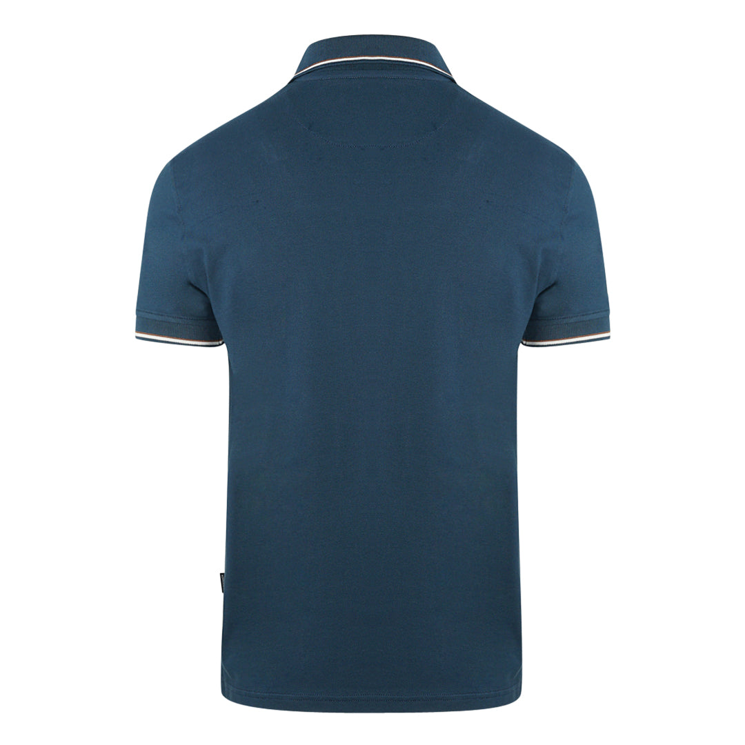 Aquascutum Tipped Collar Blue Polo Shirt