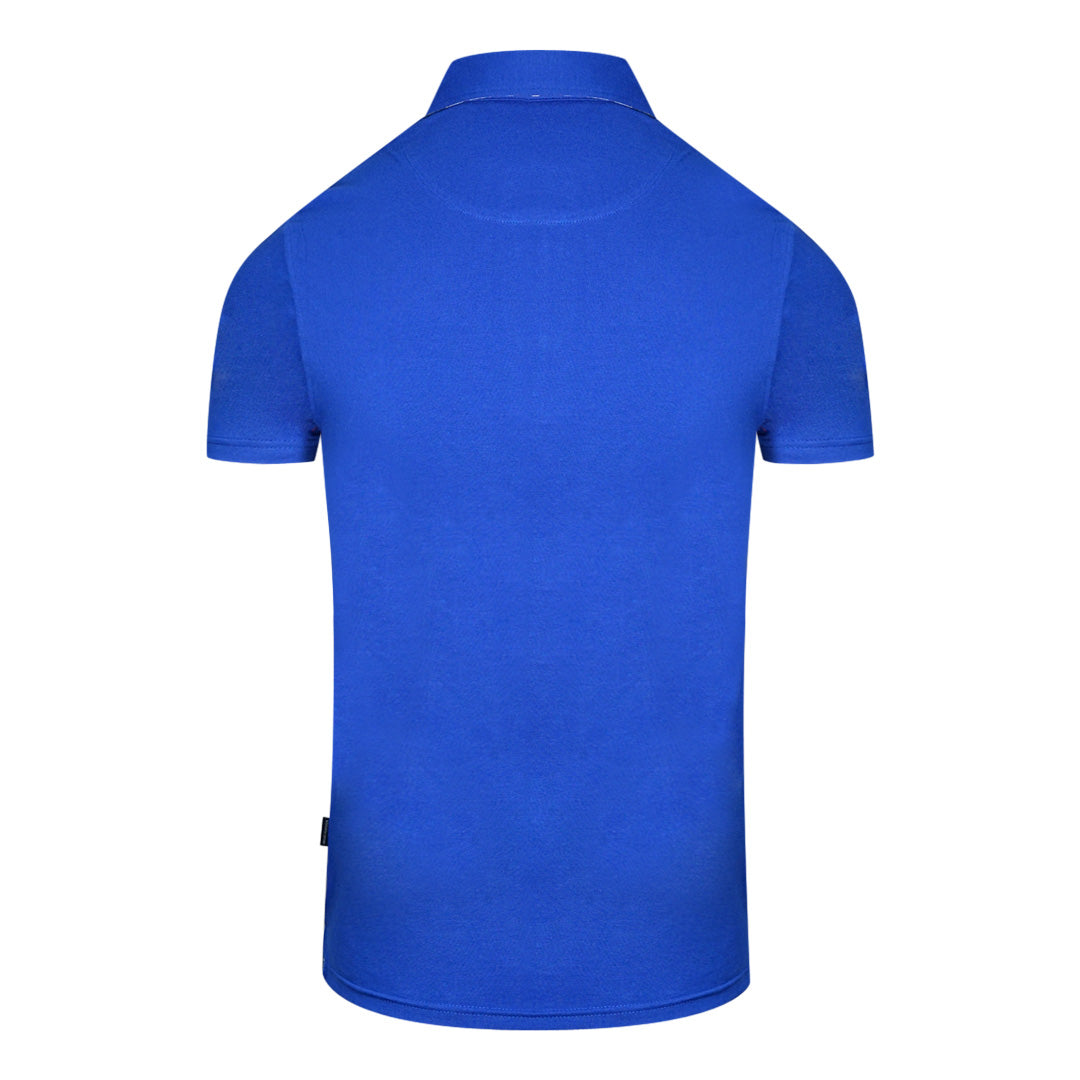 Aquascutum Aldis Crest Block Logo Blue Polo Shirt