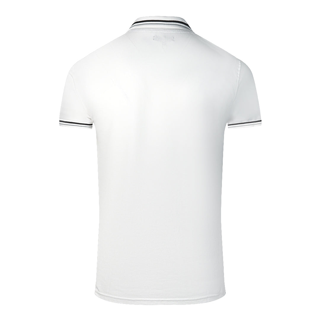Cavalli Class Twinned Tipped Collar White Polo Shirt