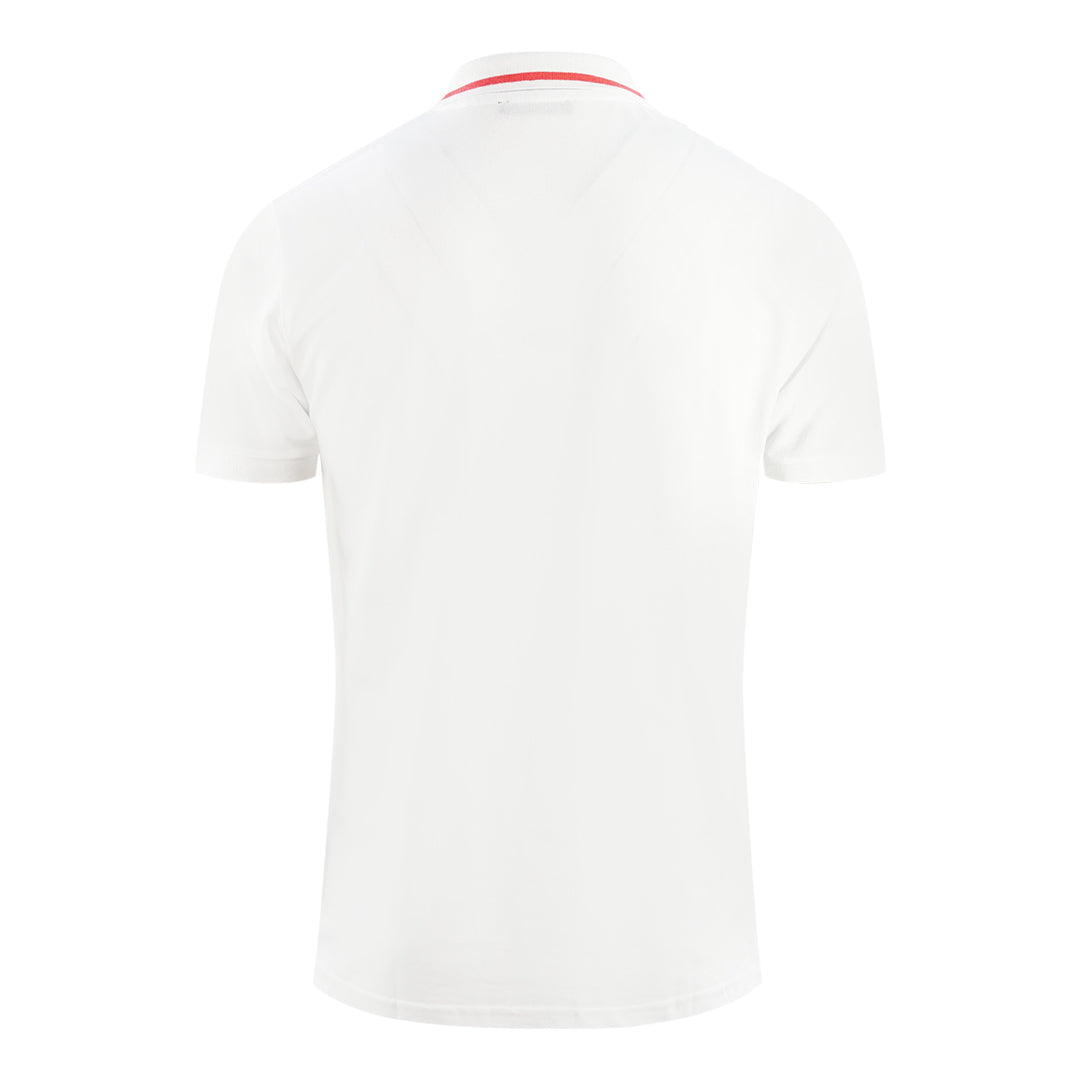 Cavalli Class Circular Snake Logo White Polo Shirt