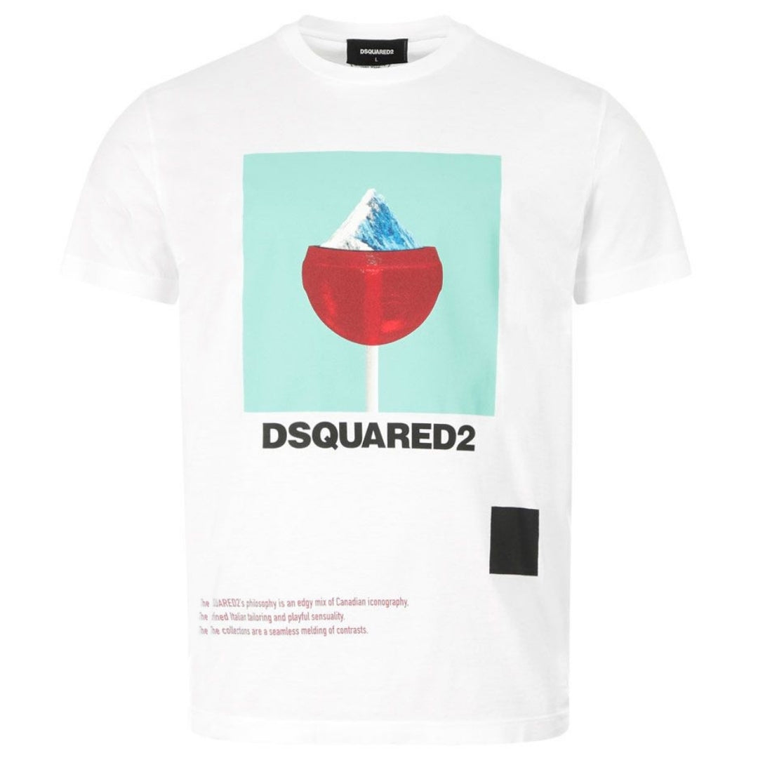 Dsquared2 Cool Fit Iceberg Logo White T-Shirt