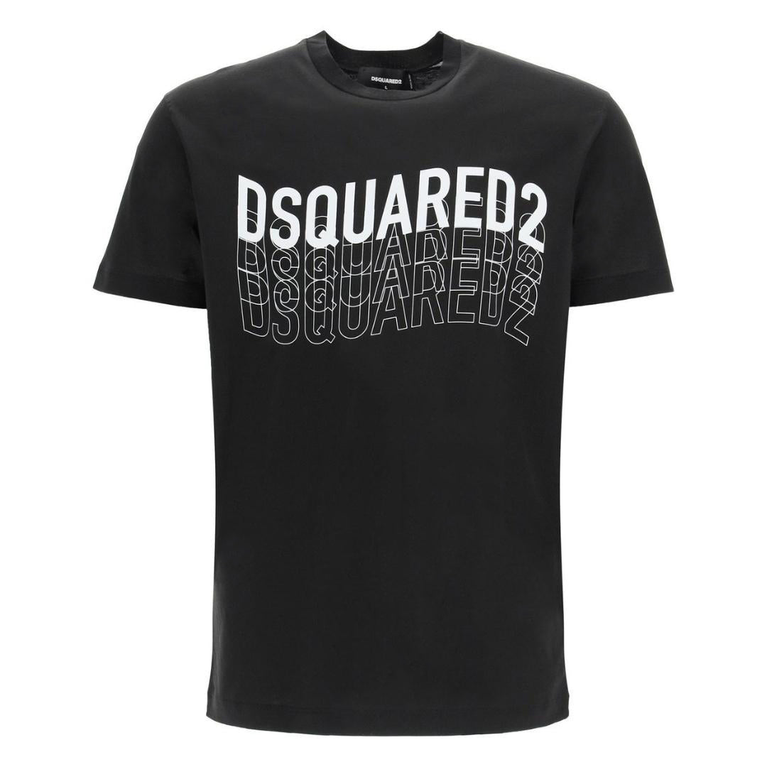 Dsquared2 Multi Logo Wave Black T-Shirt