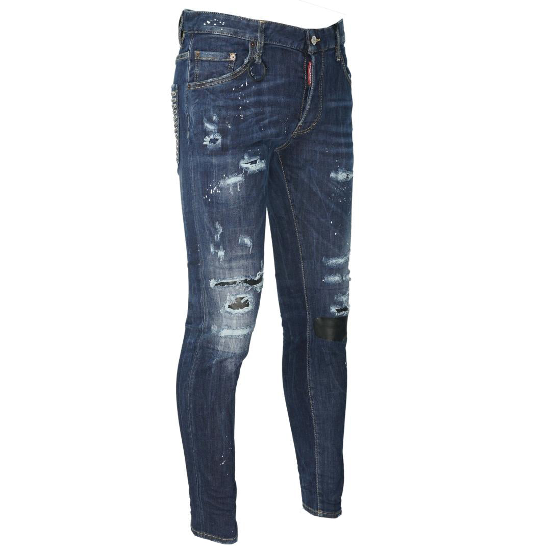 Dsquared2 Skater Jean Destroyed Stud Pocket Jeans - Nova Clothing