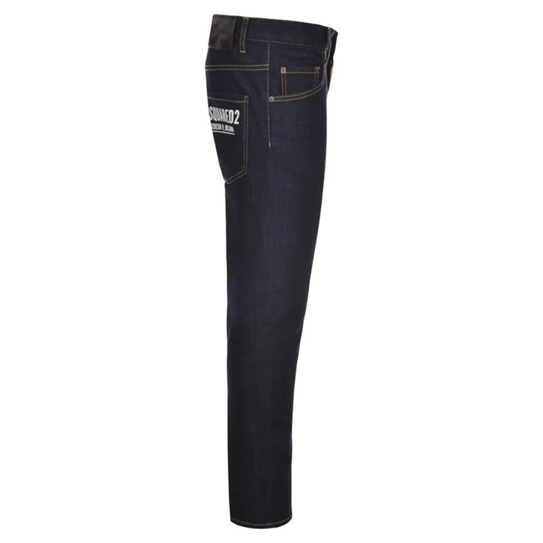 Dsquared2 Skater Jean Italian Address Logo Navy Blue Wash Jeans