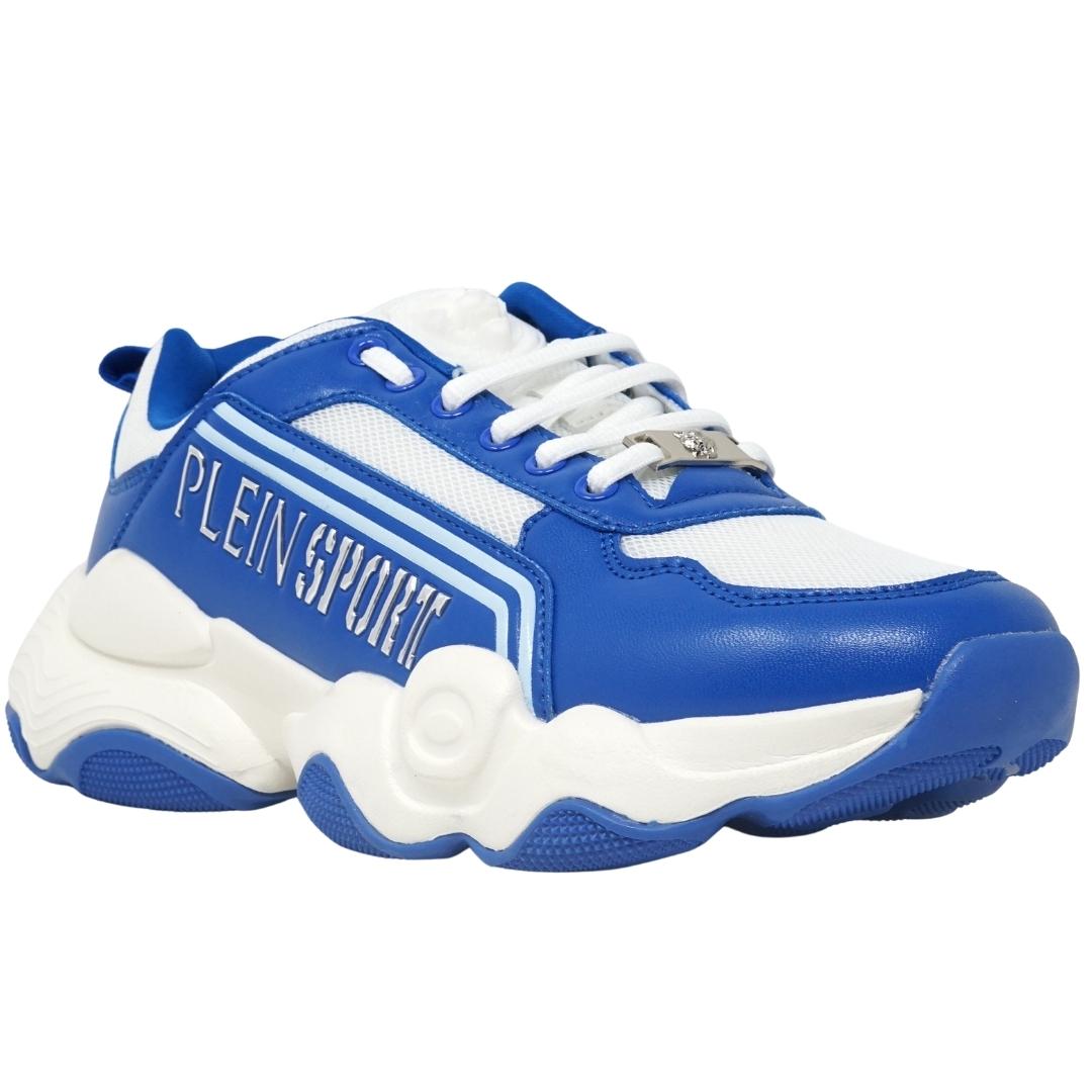 Plein Sport Bold Brand Logo Blue Sneakers